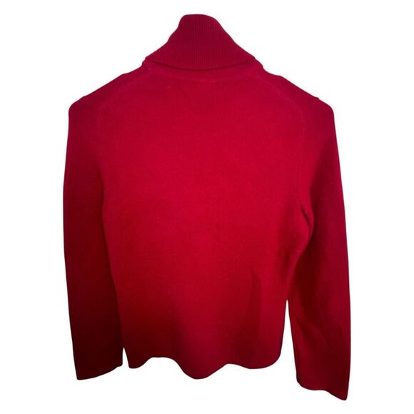 Lord And Taylor 100 Percent Cashmere Basic Red Turtleneck Sweater - Picture 5 of 5
